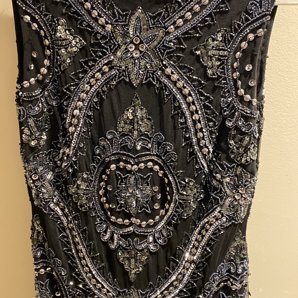 Beautiful cocktail or wedding guest dress, beaded, Patra size 8, black - Picture 2 of 3